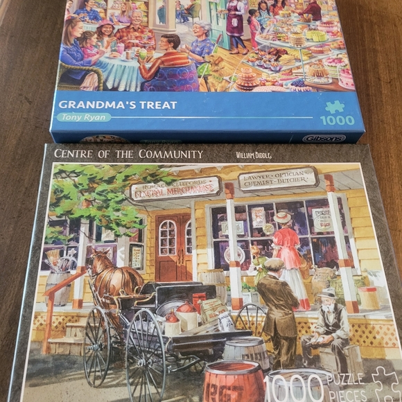 Gibson Grandma's Treat and Community Puzzle Set - Blue and Brown 2 1000 Piece - Picture 3 of 8